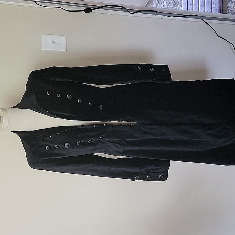 Long Velvet Black Coat Vampire Victorian